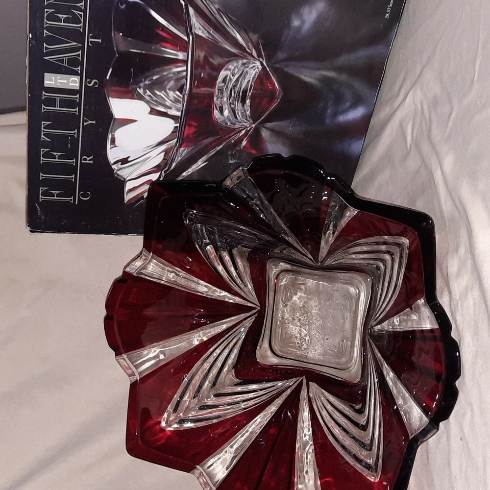 Fifth Avenue crystal bowl clear.. ruby
